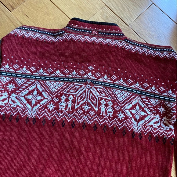 Vintage Dale of Norway Sport Solferino Wool Sweater Red Cross Zip Nordic Ski Vtg - Picture 9 of 12